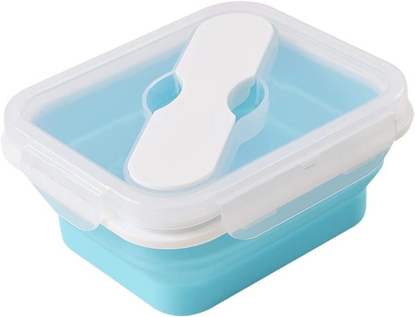20 Oz Silicone Collapsible Lunch Container with Spoon & Fork