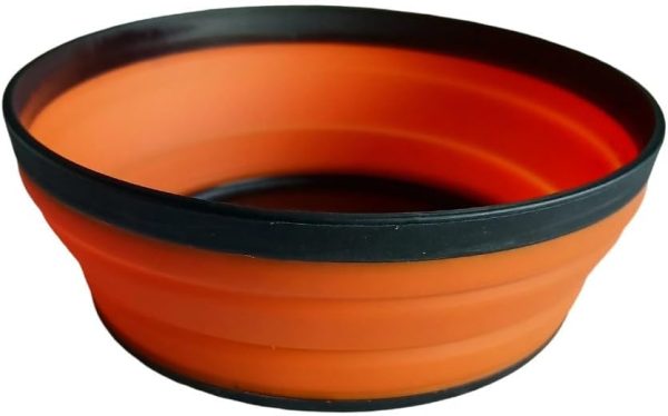 Orange Silicone Foldable Camping Bowl Lightweight Compact