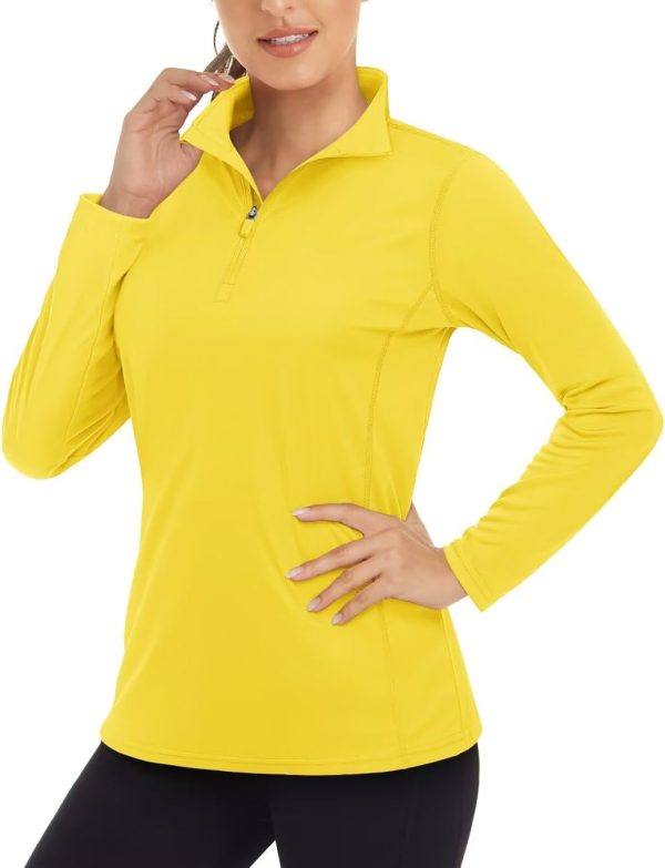 Women's 1/4 Zip Long Sleeve UPF 50+ Swim Athletic Top