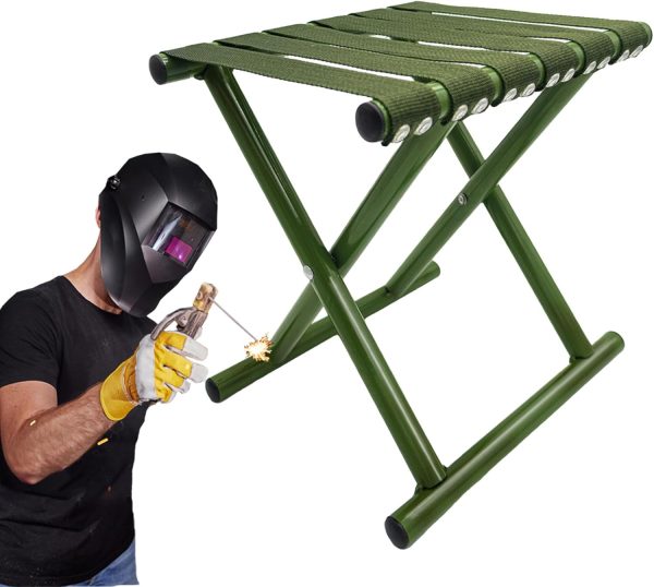 Foldable Steel Barbecue Stool Supports 600 lbs Lightweight