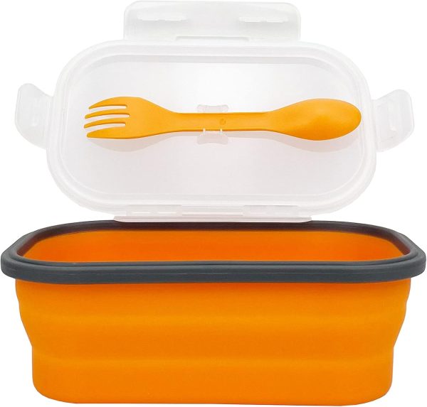 1000ml Silicone Collapsible Bento Box with Airtight Lid and Fork