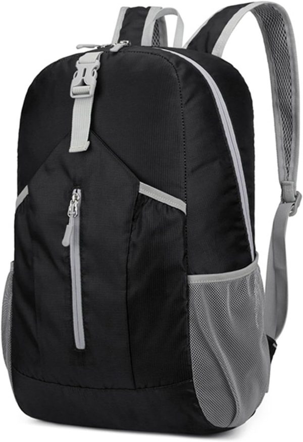 Black Portable Foldable Large Capacity Hiking Daypack