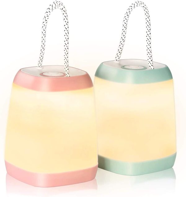 2-Pack Portable LED Tent Lantern 3-Mode Battery Powered