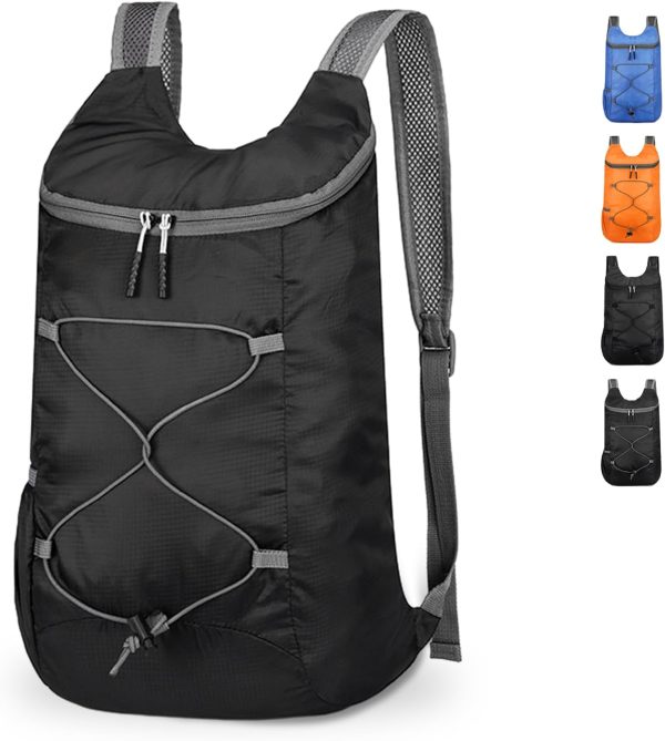 Black&Gray Lightweight Foldable Waterproof Travel Gym Backpack