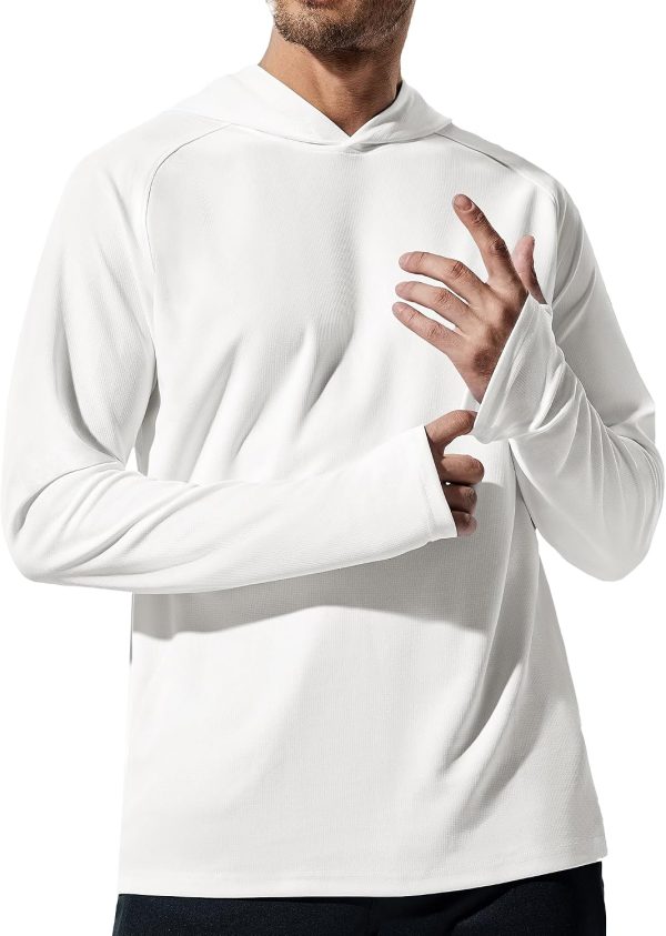 Men's Long Sleeve UPF 50+ Quick Dry Sun Hoodie Thumbholes
