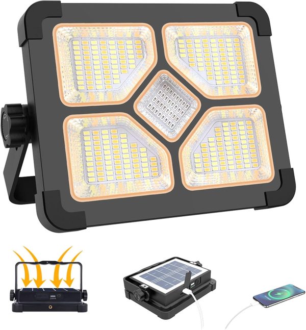 Rechargeable 15000mAh 10000LM Portable LED Solar Work Light