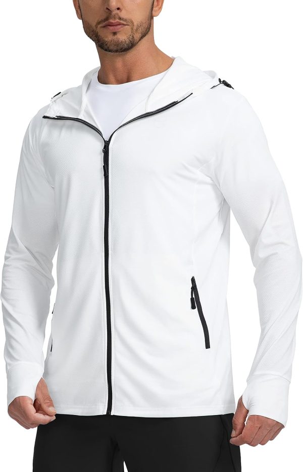 Men's UPF 50+ Full Zip Sun Protection Hoodie with Zip Pockets
