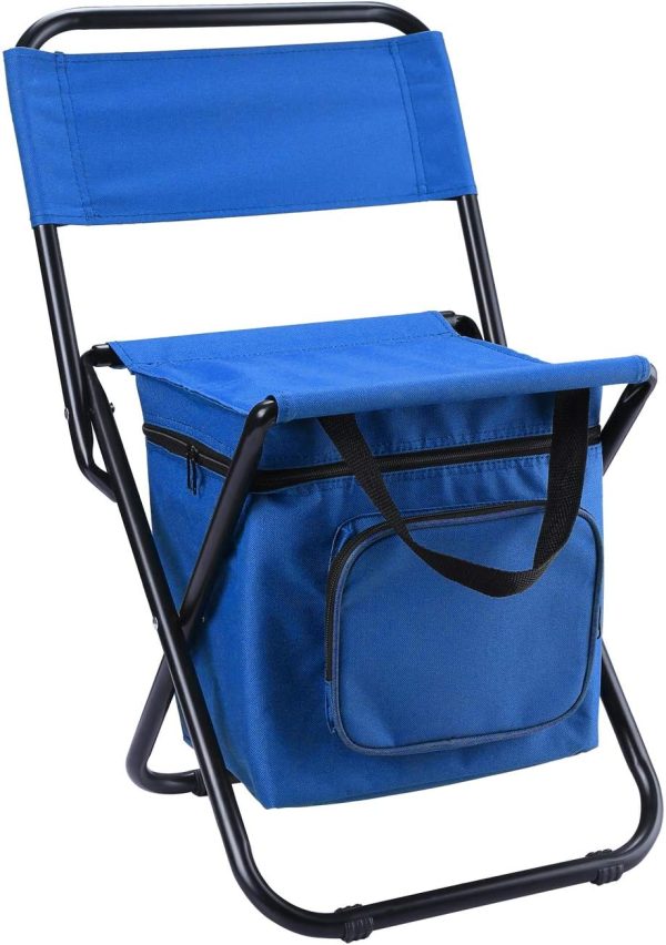 Compact Fishing Chair with Cooler Bag Foldable Stool