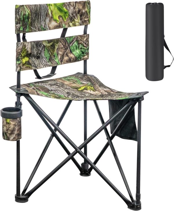 Extra Large Tripod Chair with Backrest Cup Holder