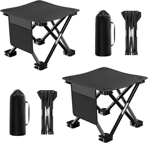 2-Pack Upgraded 13" Portable Folding Stool Supports 450lbs