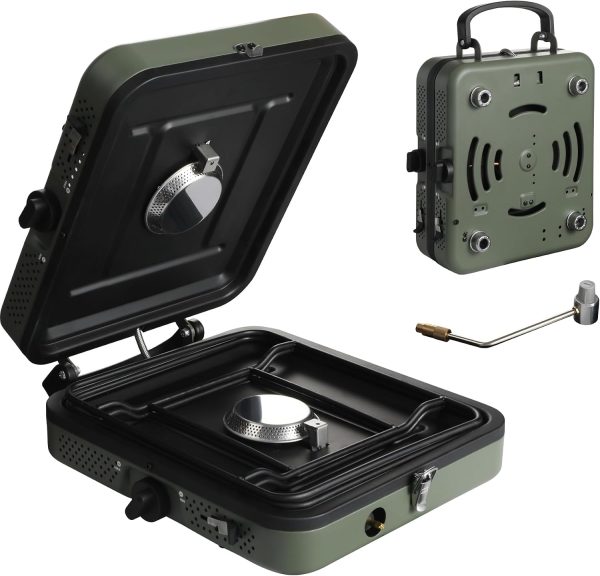 2-Burner Propane Folding Camping Stove 17200 BTU Portable