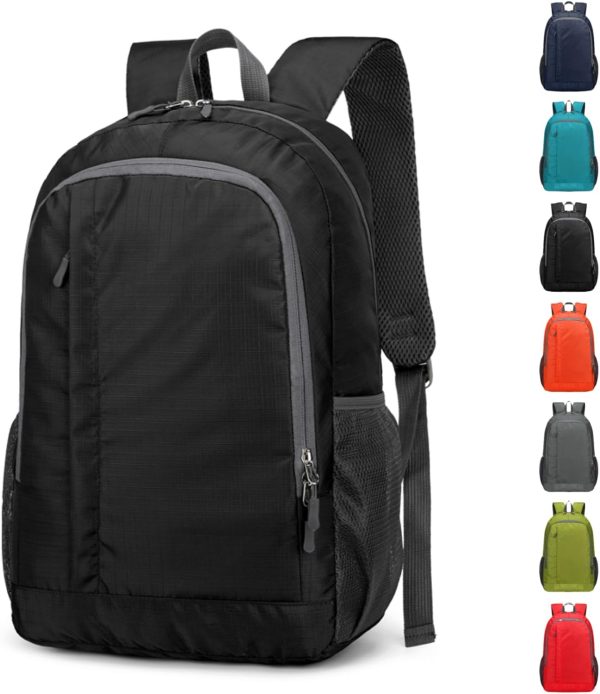 25L Black Foldable Water-Resistant Ultra Lightweight Daypack