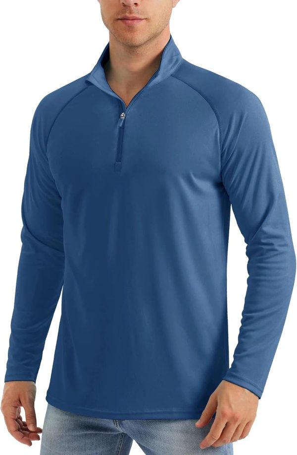 Men's Long Sleeve 1/4 Zip UPF 50+ Fishing Rash Guard Tee