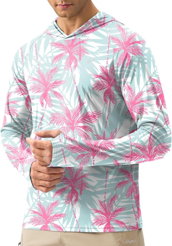 Men's UPF 50+ Sun Protection Fishing Hoodie Rash Guard SPF